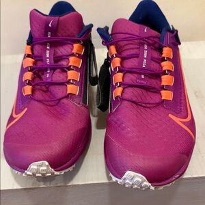 Nike Women's Flyease Vibrant Purple and Orange Sneakers